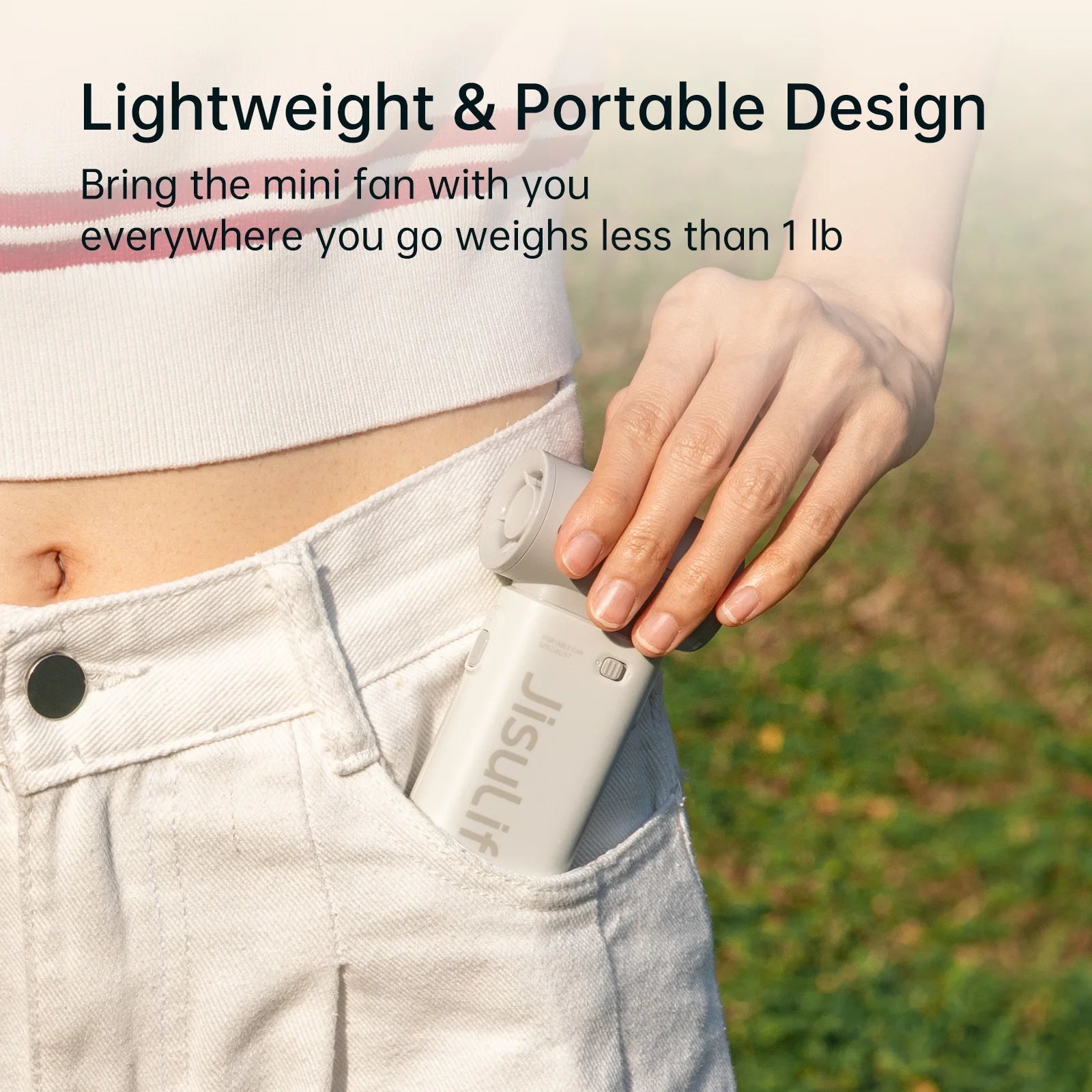Portable Handheld Fan, 40000 RPM Turbo Fan, 12H Battery Life, 5-Speed, 3600Mah USB Rechargeable, Mini Pocket Design, Gift for Women Men, Travel Outdoor Use