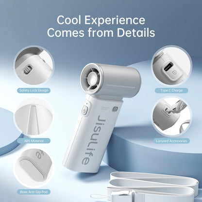 Portable Handheld Fan, 40000 RPM Turbo Fan, 12H Battery Life, 5-Speed, 3600Mah USB Rechargeable, Mini Pocket Design, Gift for Women Men, Travel Outdoor Use