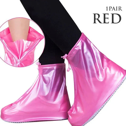 1 Pair Waterproof Shoe Covers, Non-Slip Reusable Rain Snow Boot Women Men PVC Outdoor Rainy Reusable Quality Non-Slip Shoe Cover