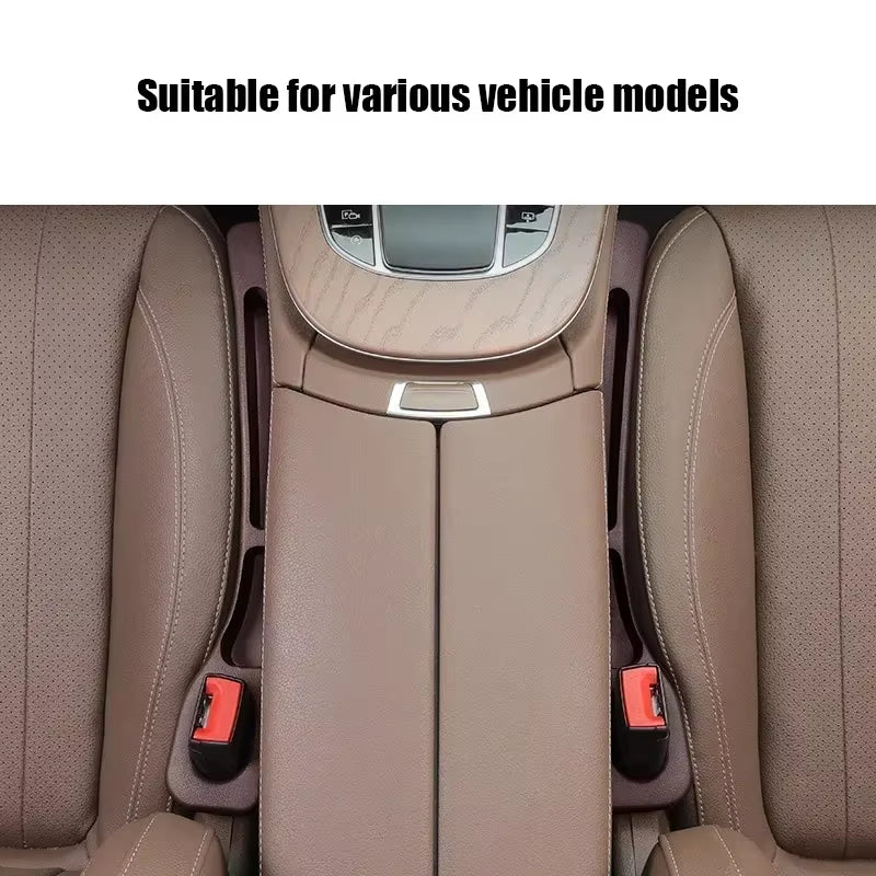 2Pcs Car Seat Gap Filler Organizer PU Waterproof Universal Car Seat Gap Anti-Leak Stopper Strip 2Slot Seat Gap Storage Organizer