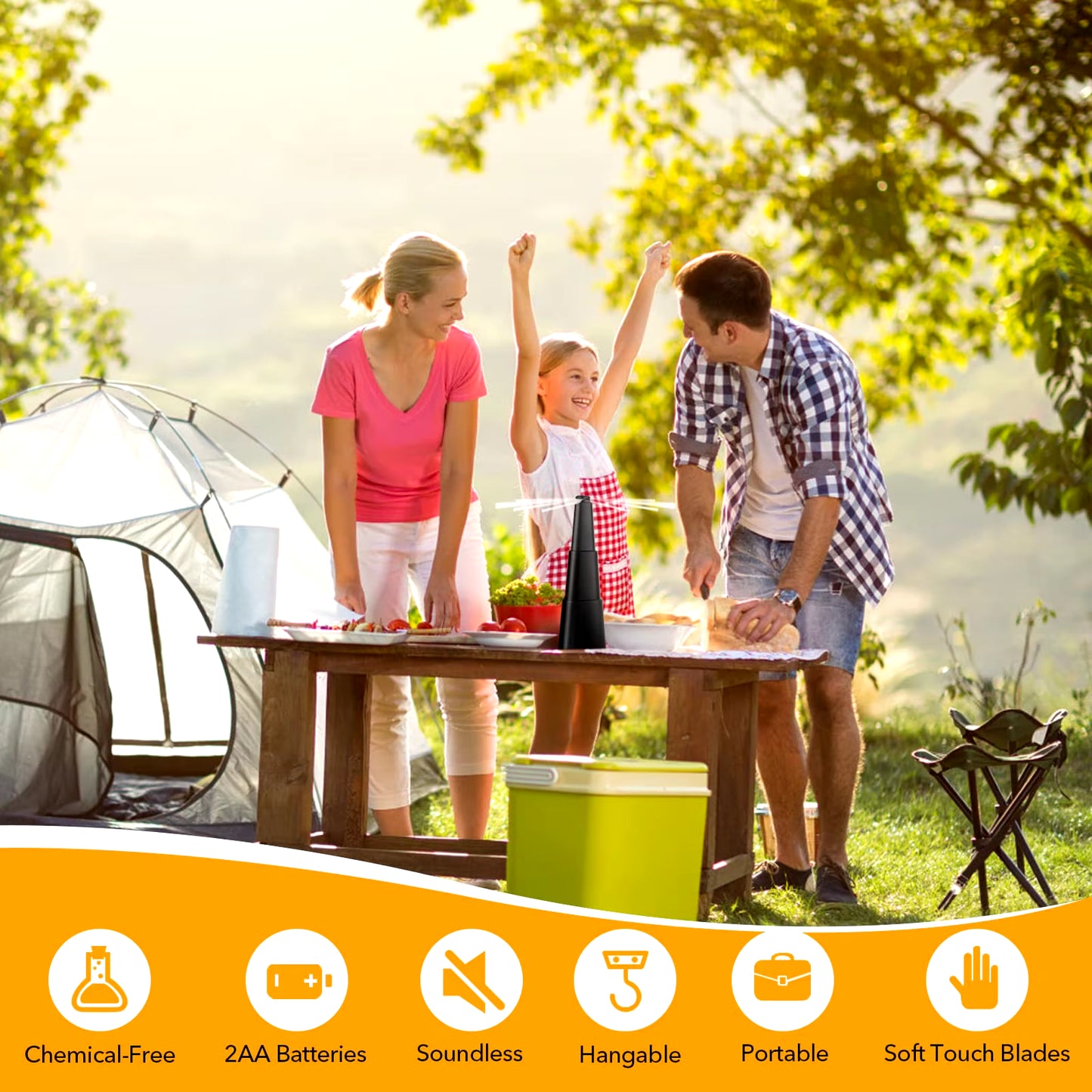 Fly Fans for Tables Fly Repellent Fan Indoor Outdoor with Holographic Blades Keep Flies Away Bug Repellent Outdoor