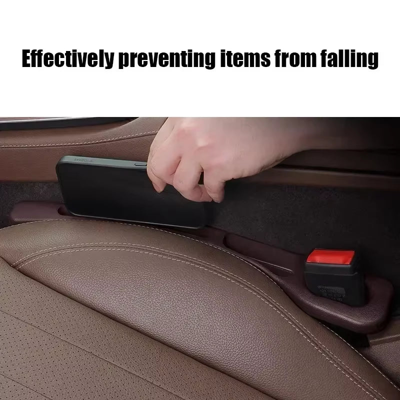2Pcs Car Seat Gap Filler Organizer PU Waterproof Universal Car Seat Gap Anti-Leak Stopper Strip 2Slot Seat Gap Storage Organizer